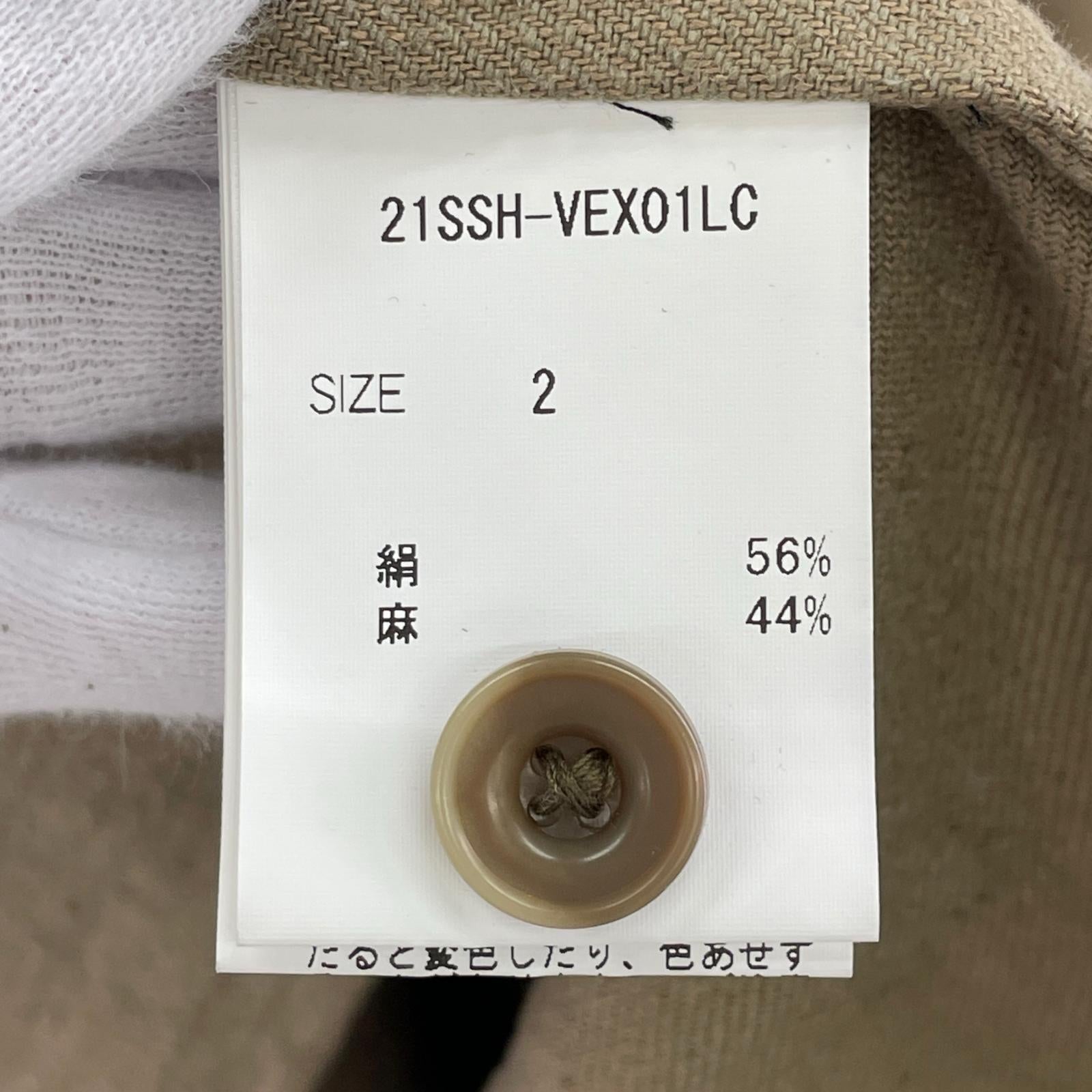 ジャケット 221 VILLAGE/SILK LINEN SAFARI SHIRT JKT 2 ブラウン