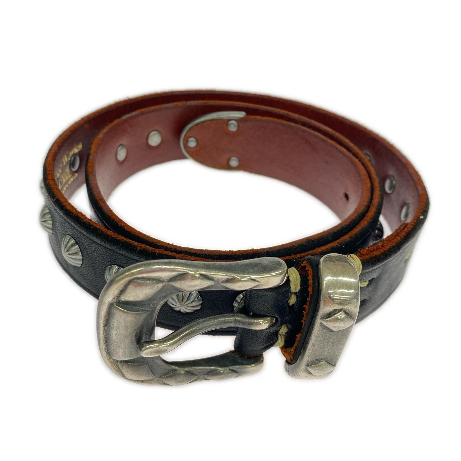 その他アクセサリー VINTAGE WORKS スタッズレザーベルト DH5740 CH-2 ブラック