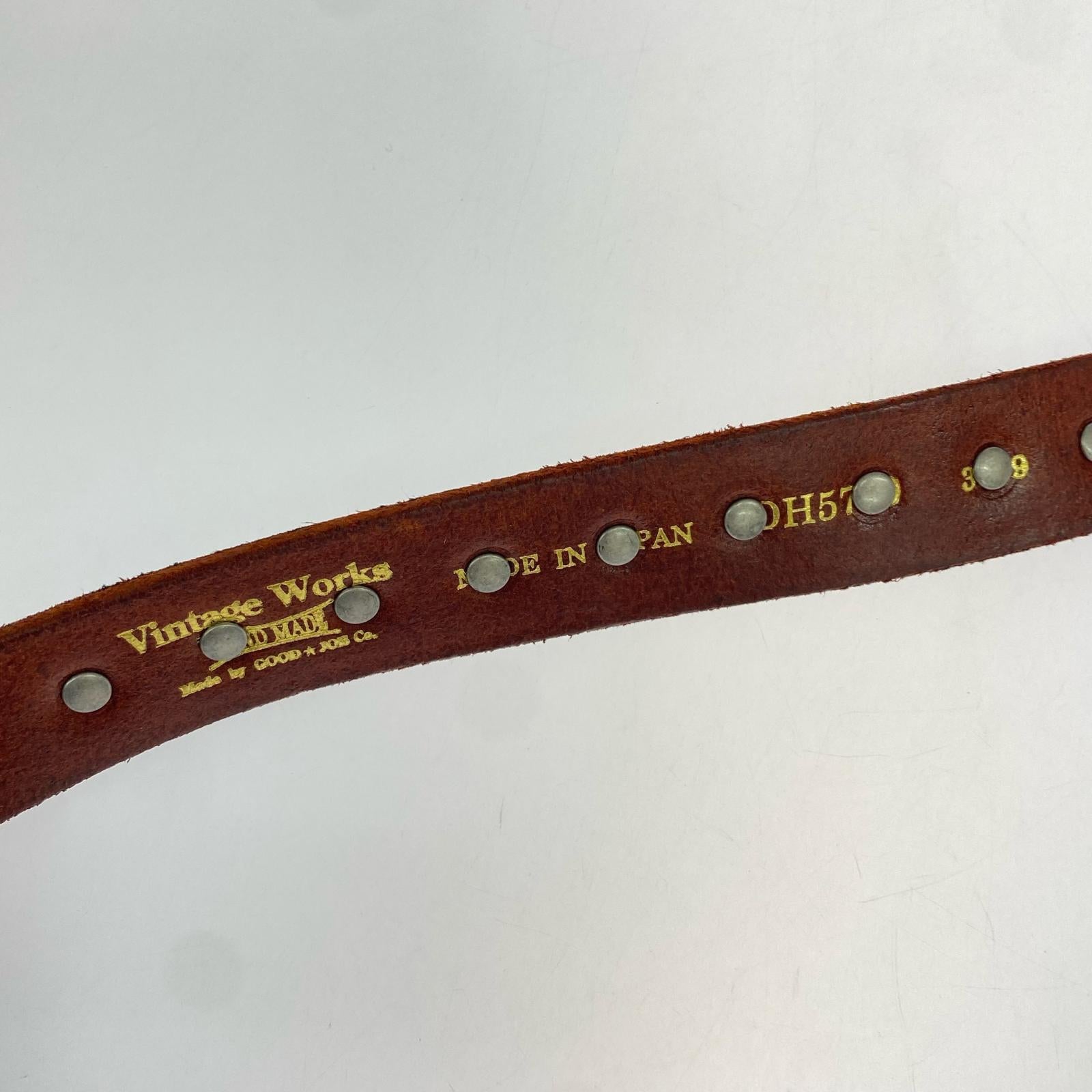 その他アクセサリー VINTAGE WORKS スタッズレザーベルト DH5740 CH-2 ブラック