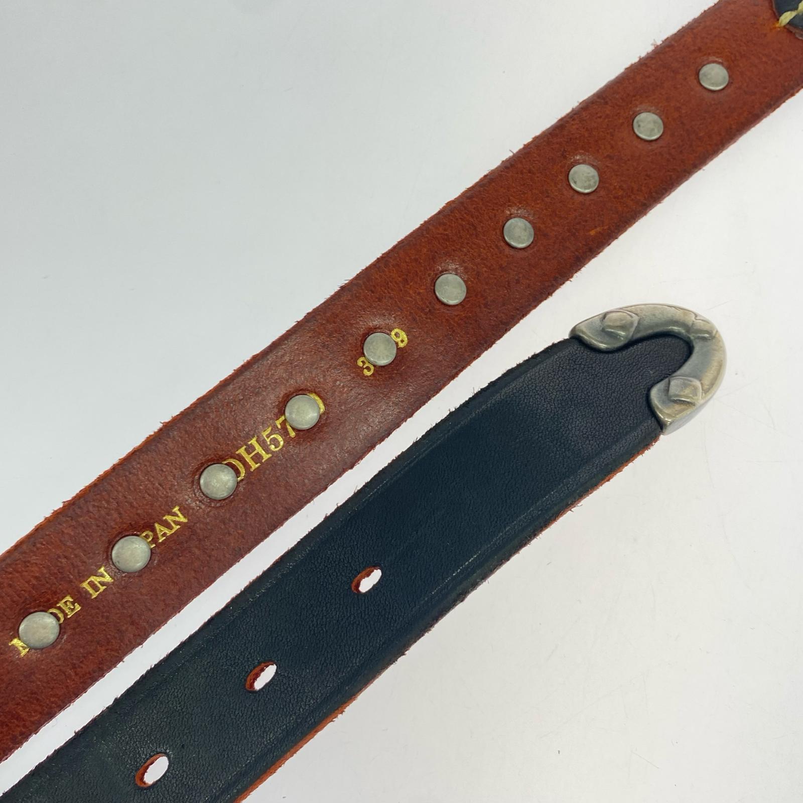 その他アクセサリー VINTAGE WORKS スタッズレザーベルト DH5740 CH-2 ブラック