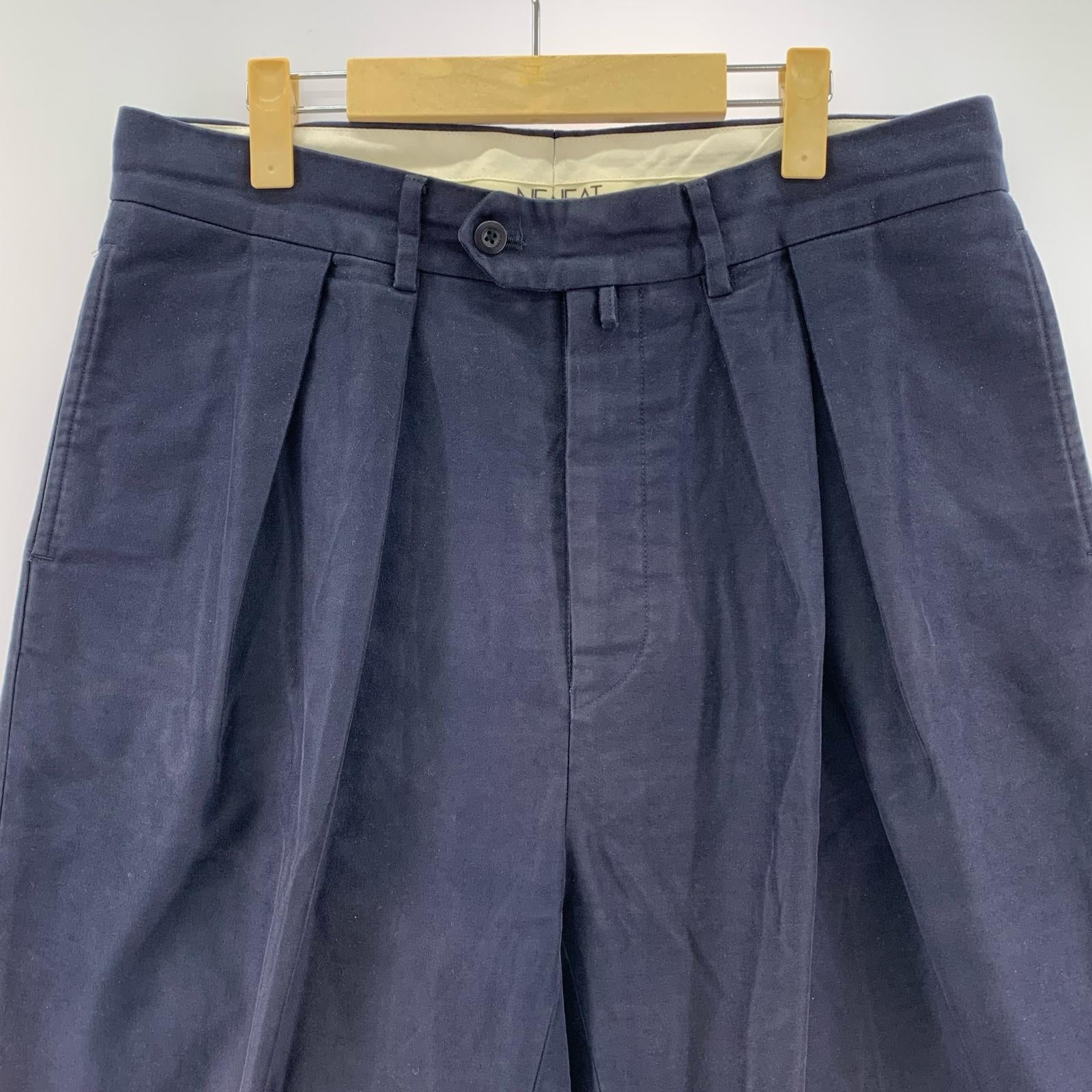 パンツ NEAT Cotton Cashmere Moleskin Wide 紺 (48) 48 ネイビー