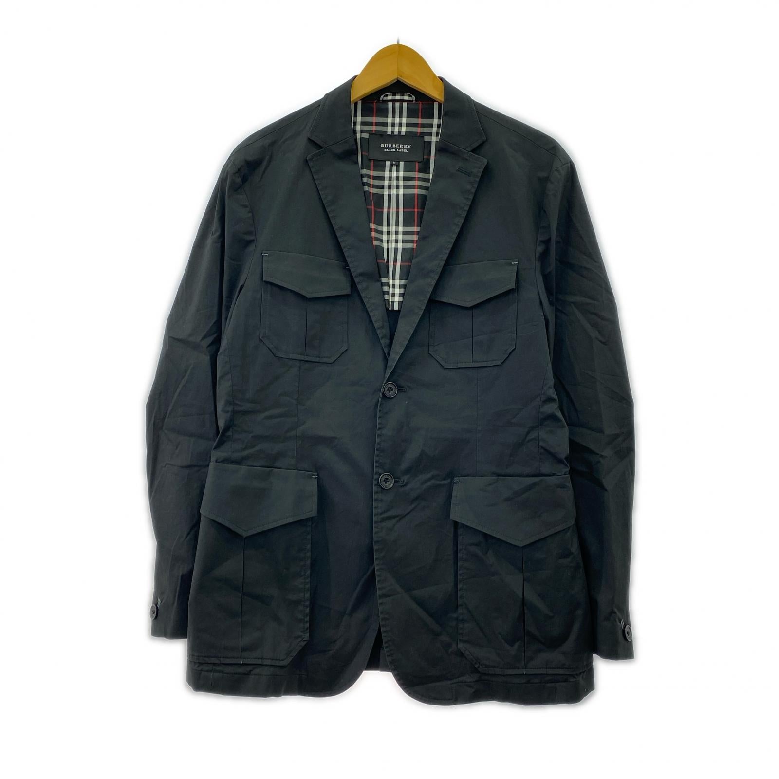 ジャケット BURBERRY BLACK LABEL ミリタリーテーラードジャケット M 黒 M ブラック