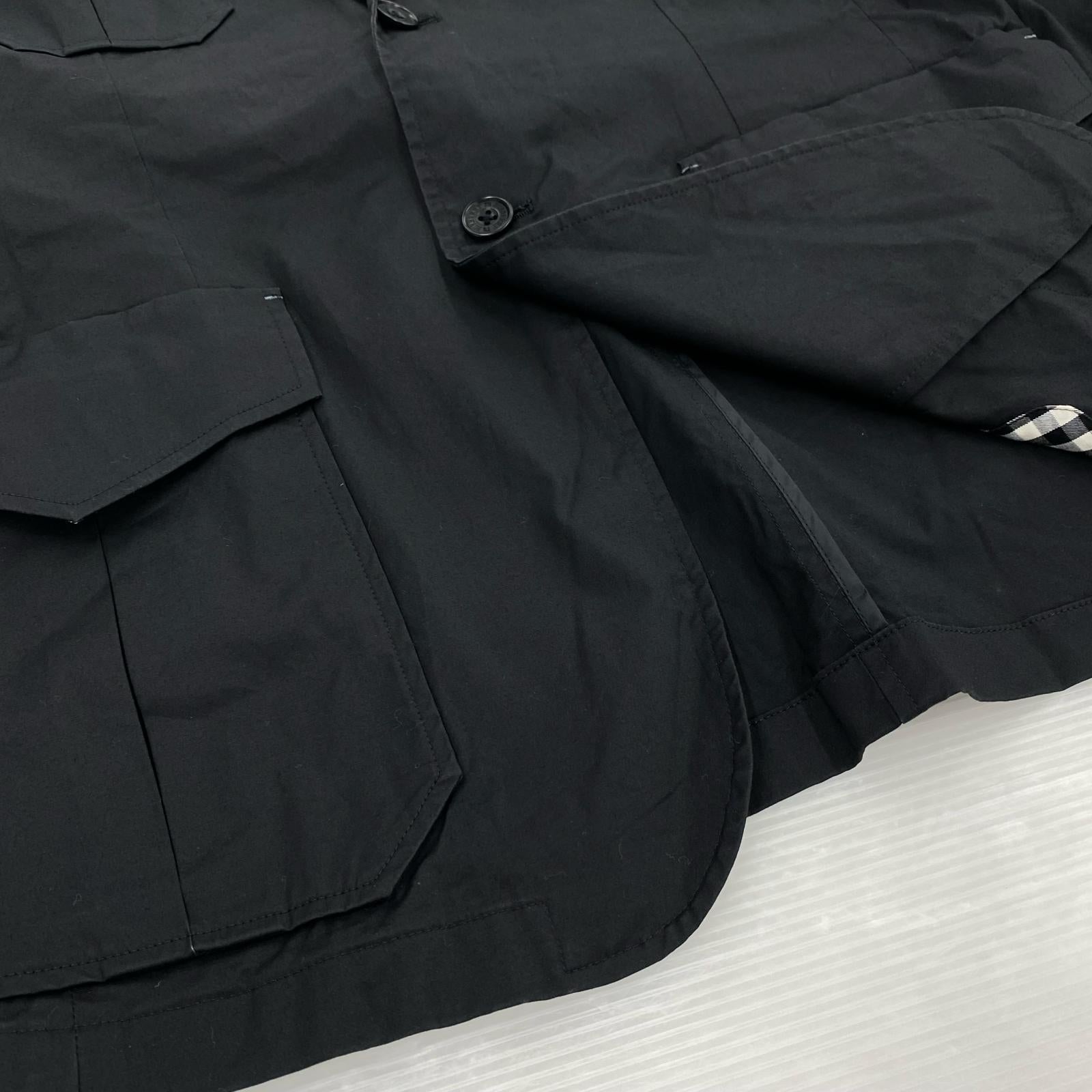 ジャケット BURBERRY BLACK LABEL ミリタリーテーラードジャケット M 黒 M ブラック