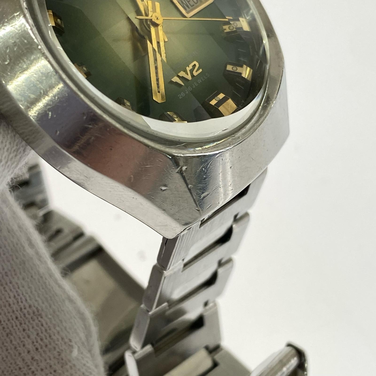 腕時計 CITIZEN 70s SEVEN STAR V2 デイデイト カットガラス 腕時計 AT シルバー