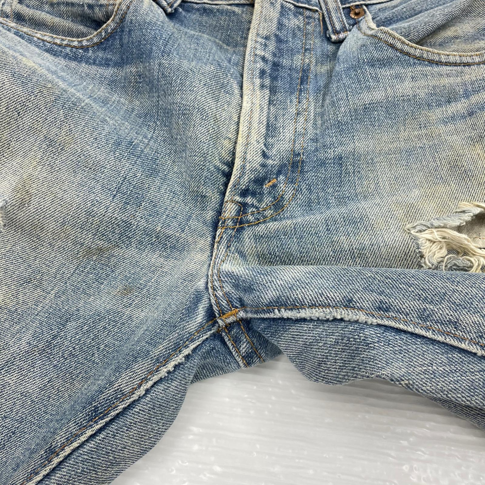 デニムパンツ 70s 505 ボタン裏8 インディゴ 実寸W29 30 ブルー