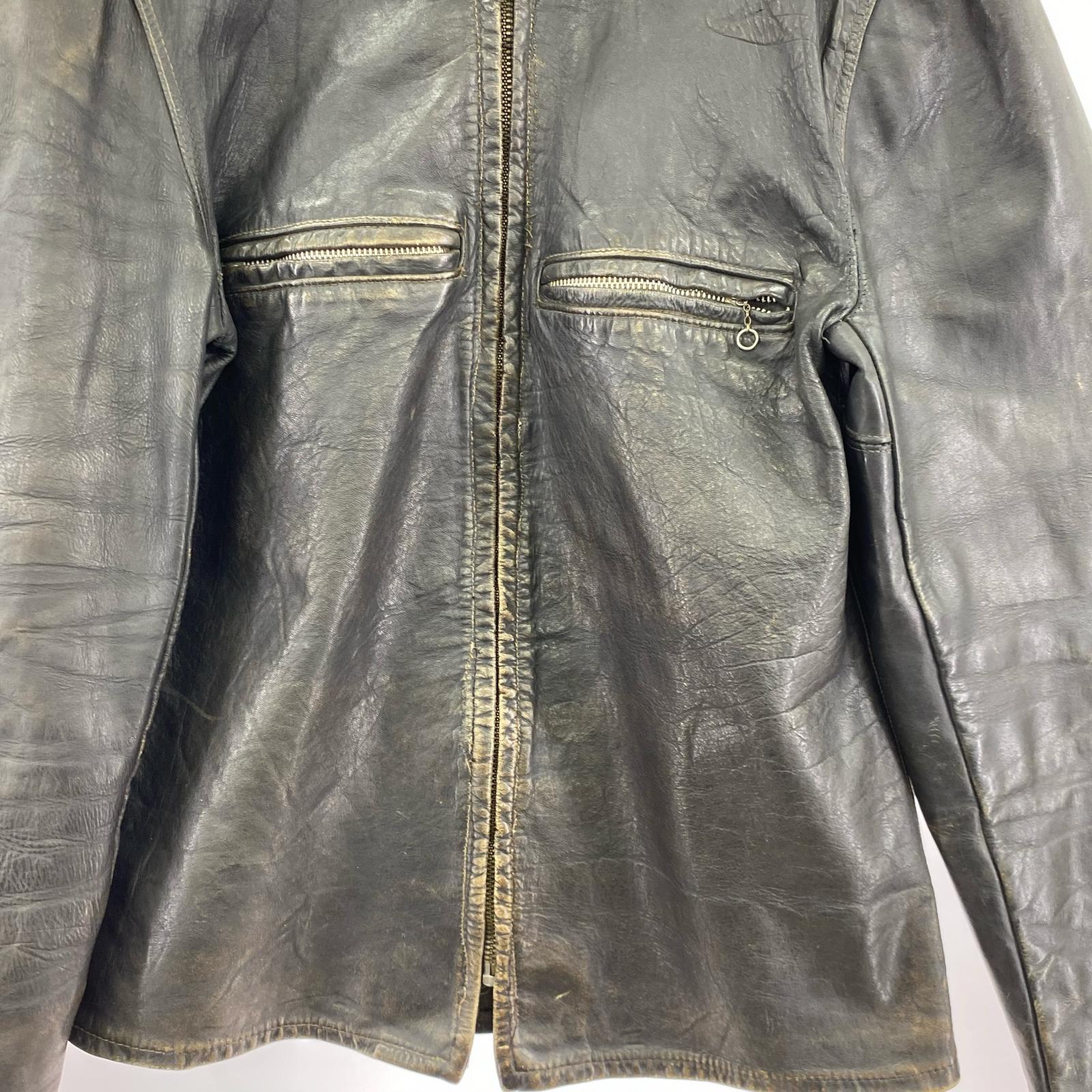 レザージャケット 60s- C&Cジップ シングルライダース ブラック