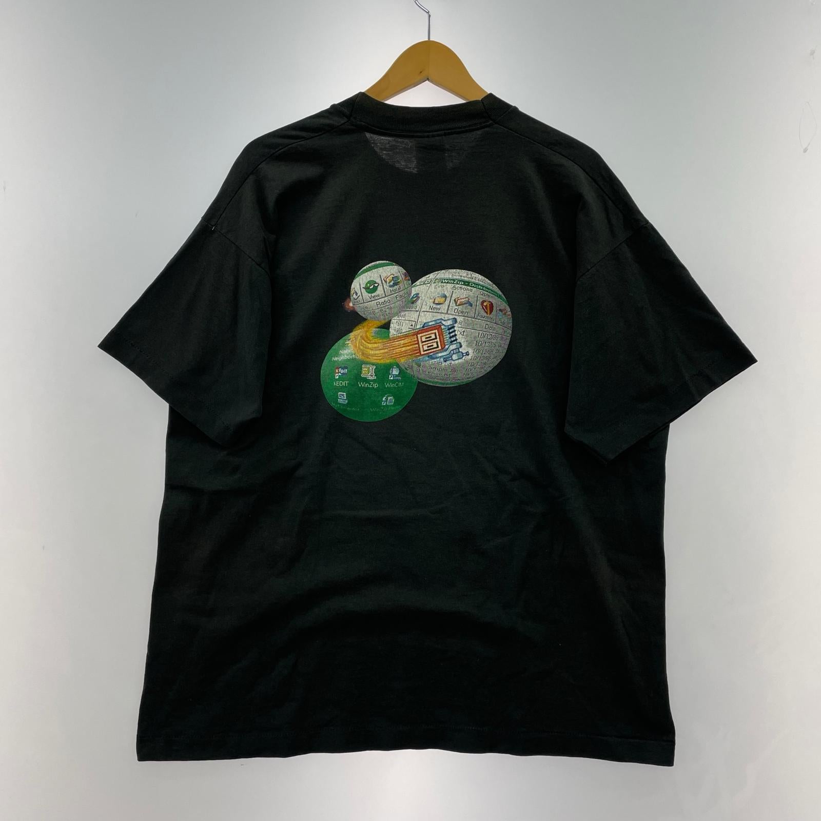 半袖Tシャツ FRUIT OF THE LOOM/WINZIP/インターネット/黒/XL ブラック