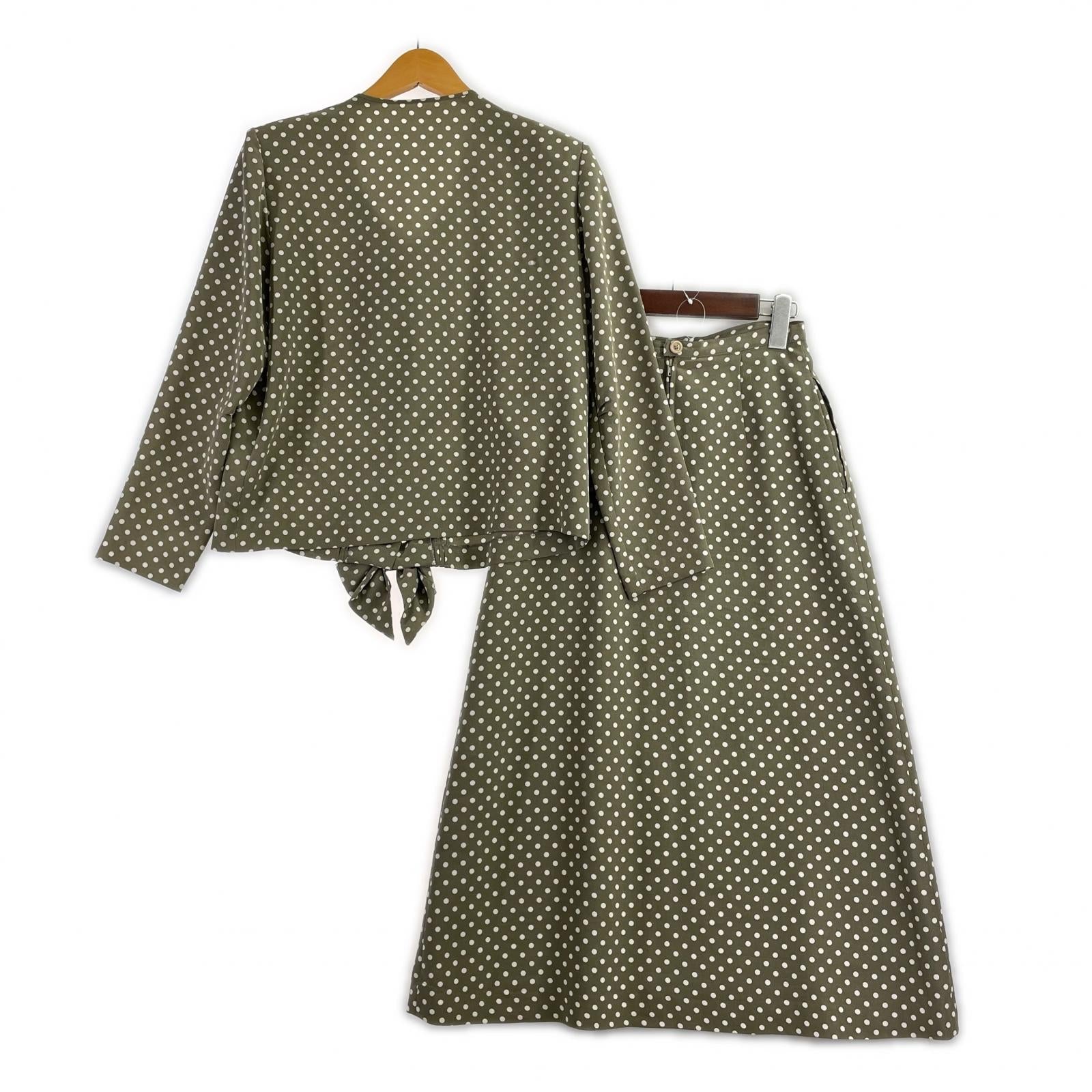 長袖シャツ ドットリボン セットアップ GRY グレー
