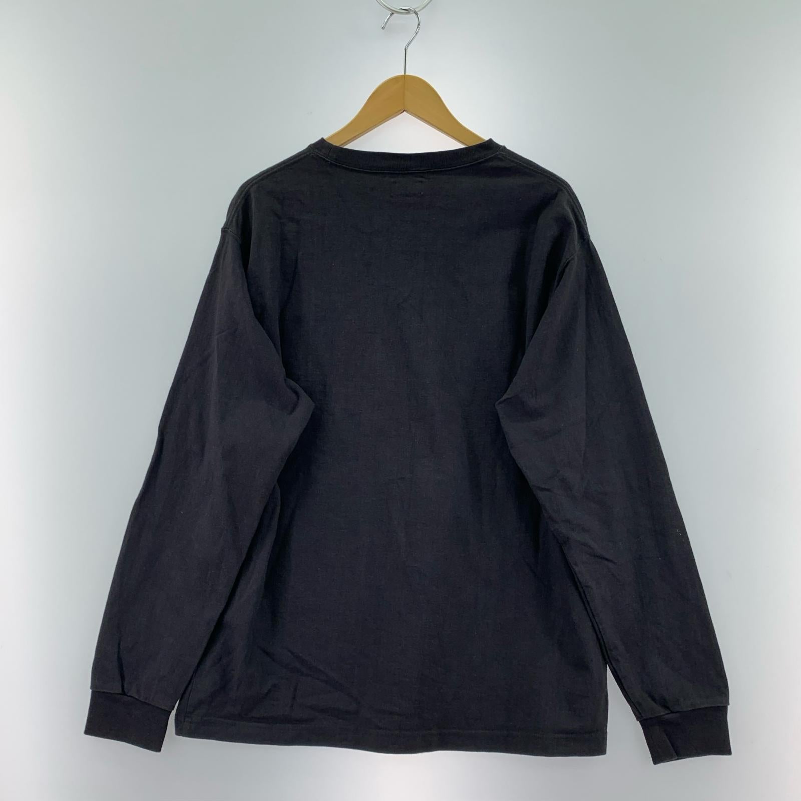 長袖Tシャツ CIOTA スビンコットン 10/- 度詰め 釣り天竺 ポケット付き ロンT 黒 (6) ブラック