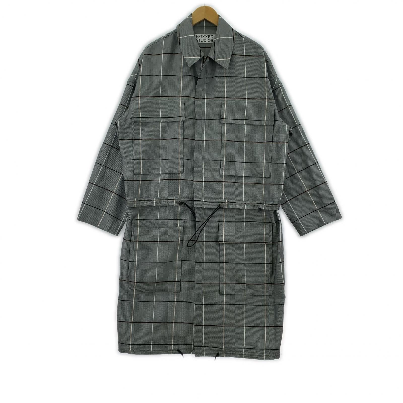 その他アウター FFIXXED STUDIOUS チェックコート SS18-M035 グレー (M) M グレー