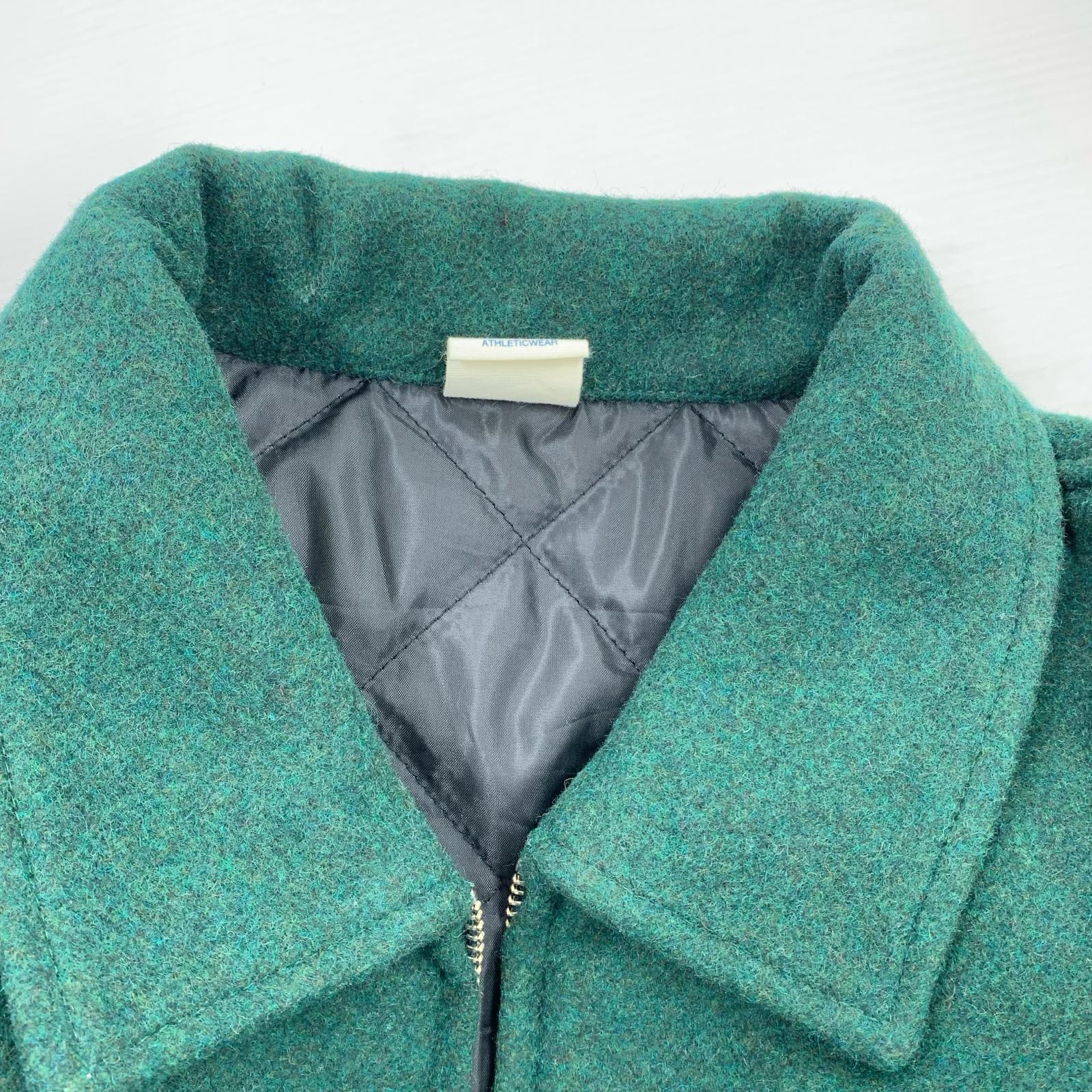 ジャケット ウールスタジャン ワッペン M 緑 M グリーン