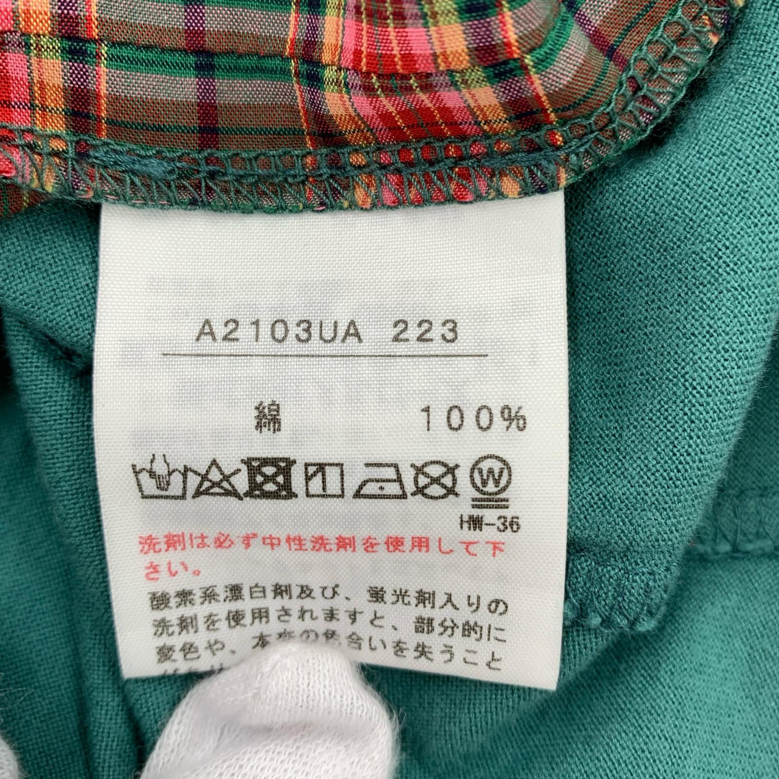 ワンピース PINK HOUSE ノースリーブワンピース A2103UA 223 チェック 緑 グリーン