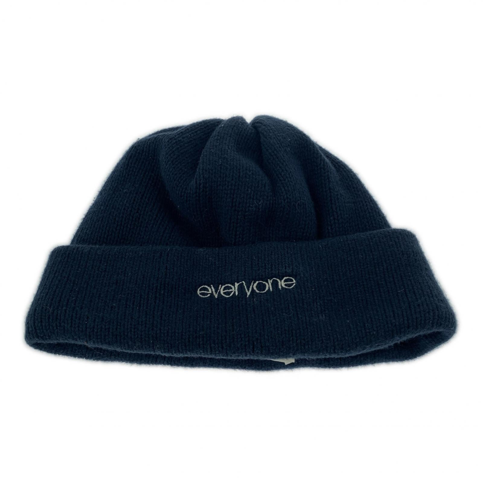 ニットキャップ everyone×COMESANDGOES ロゴビーニー 紺 ネイビー