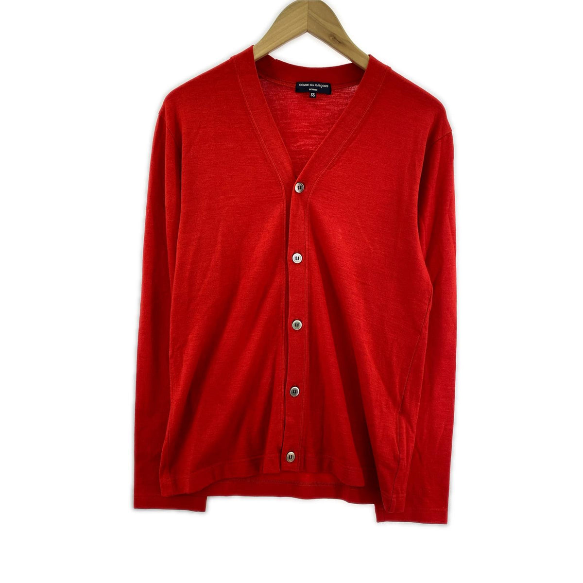 カーディガン HOMME 製品染め 赤 (SS) SS レッド