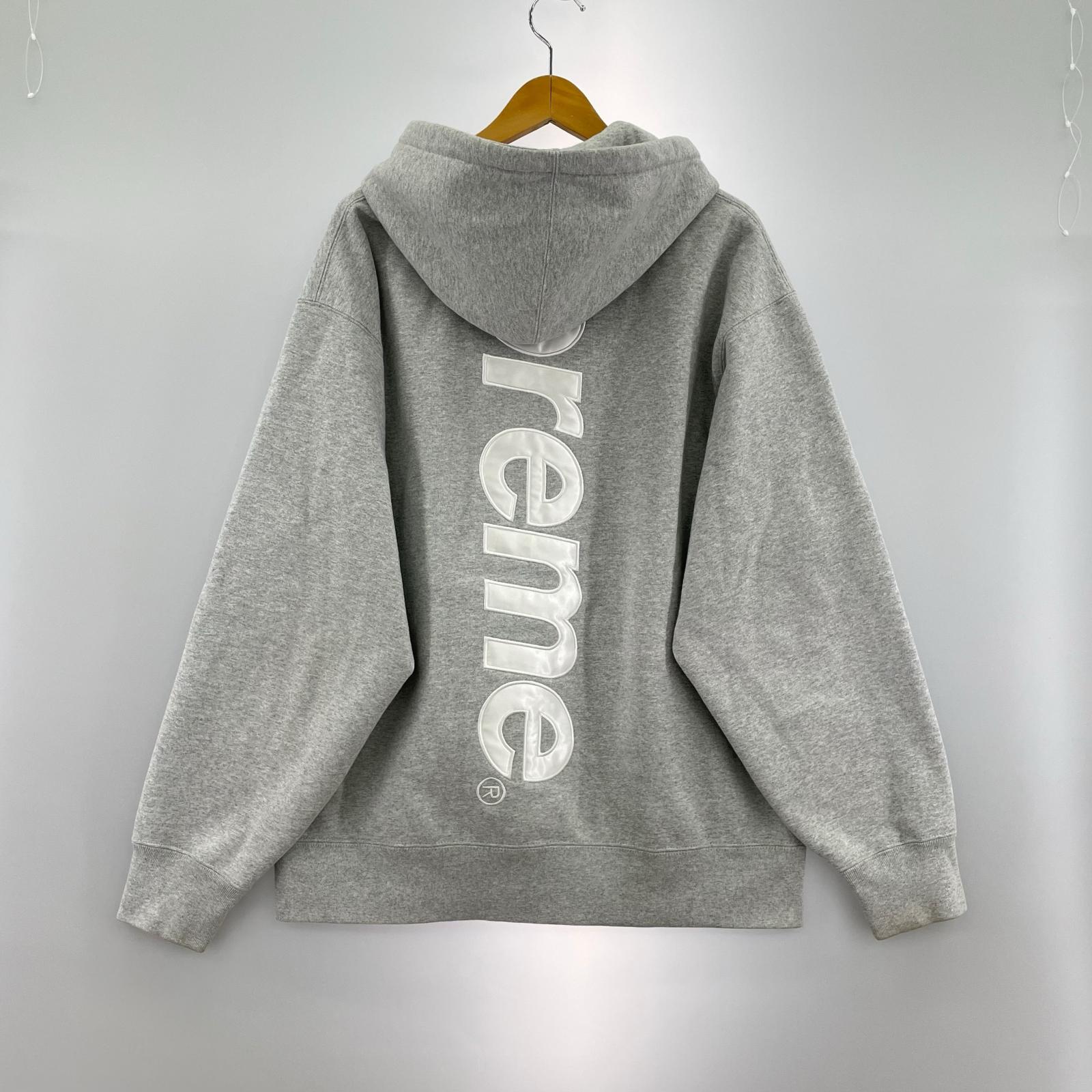 パーカー Satin Applique Hooded Sweatshirt L グレー