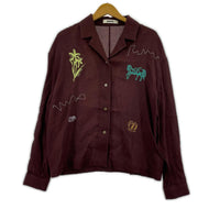 長袖シャツ RUMCHE Treasure Embroidery Shirt フリー ブラウン