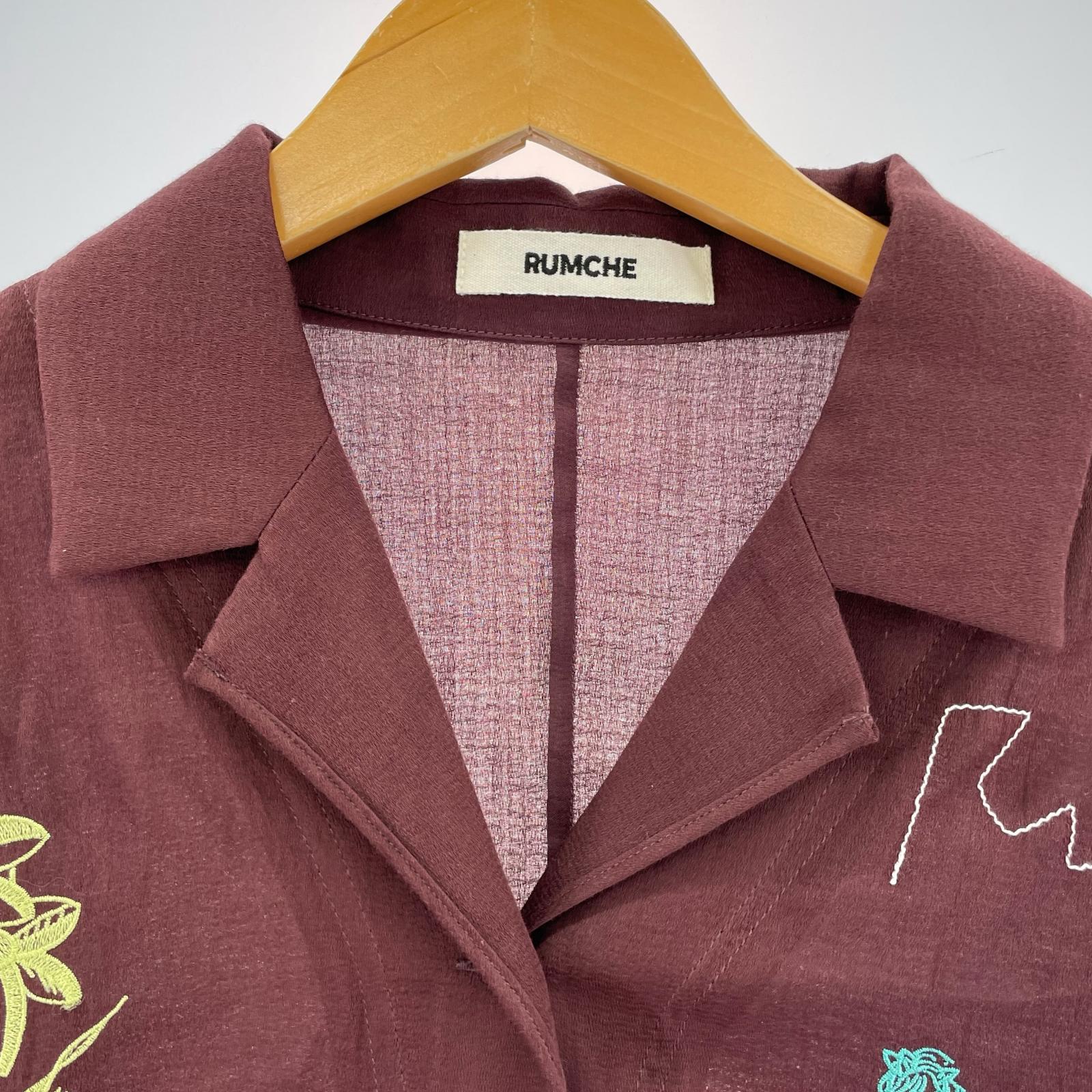 長袖シャツ RUMCHE Treasure Embroidery Shirt フリー ブラウン