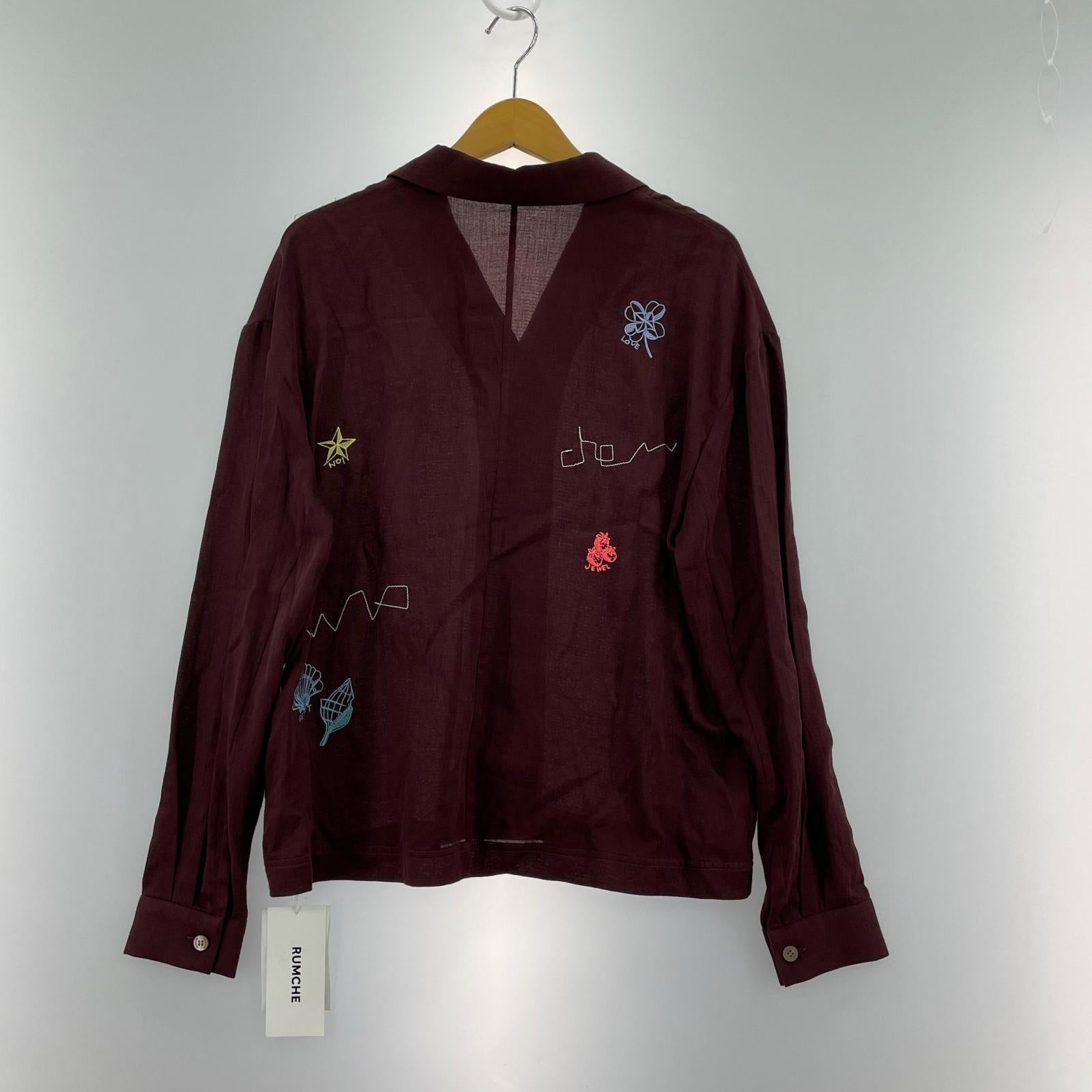 長袖シャツ RUMCHE Treasure Embroidery Shirt フリー ブラウン