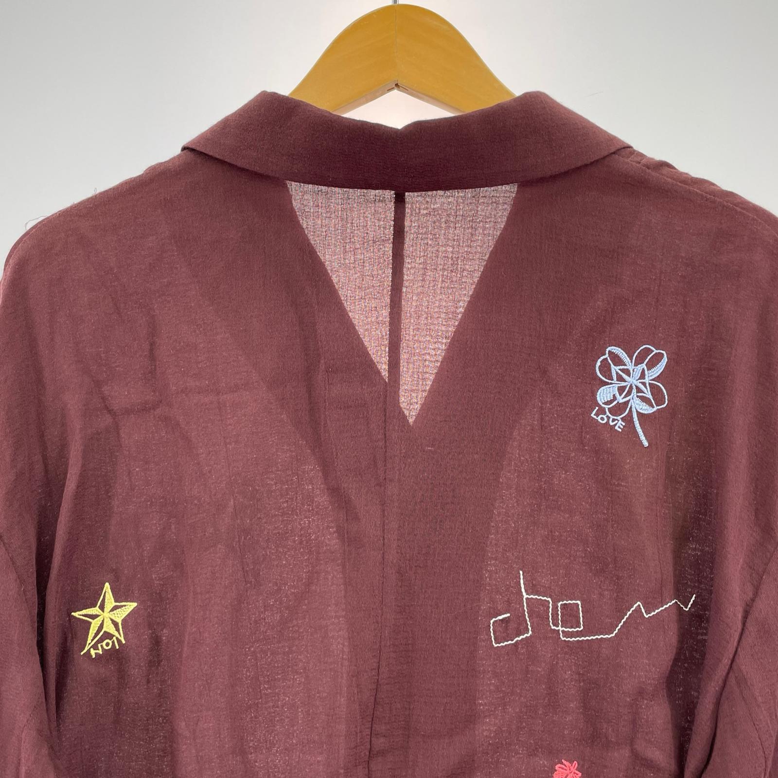 長袖シャツ RUMCHE Treasure Embroidery Shirt フリー ブラウン