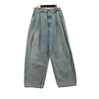 デニムパンツ 25SS PLEATED DENIM PANTS HMMA67021A (S) S ブルー