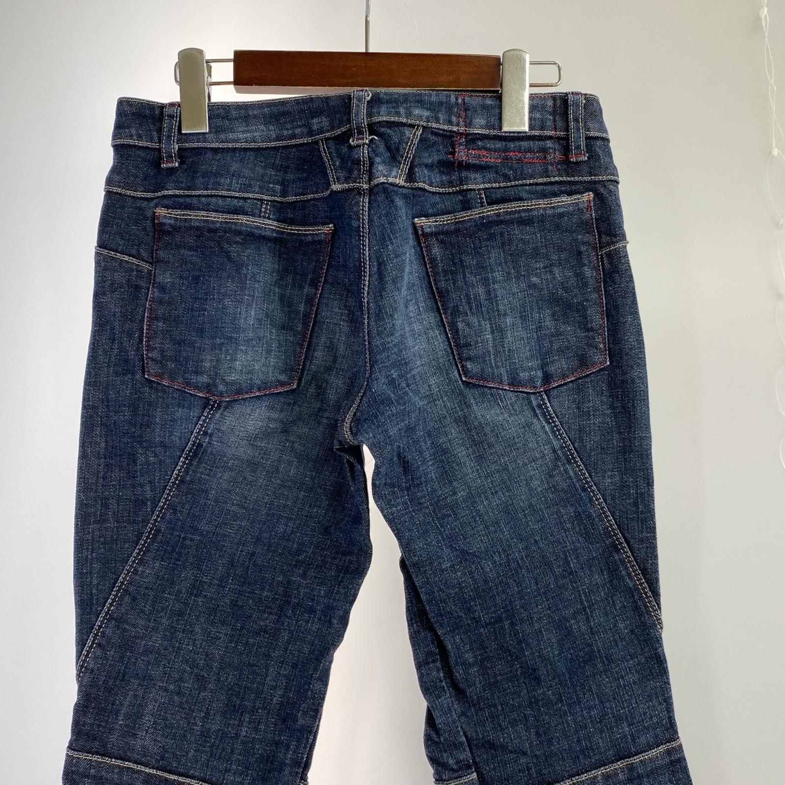 デニムパンツ 立体裁断 フレアデニム L ブルー