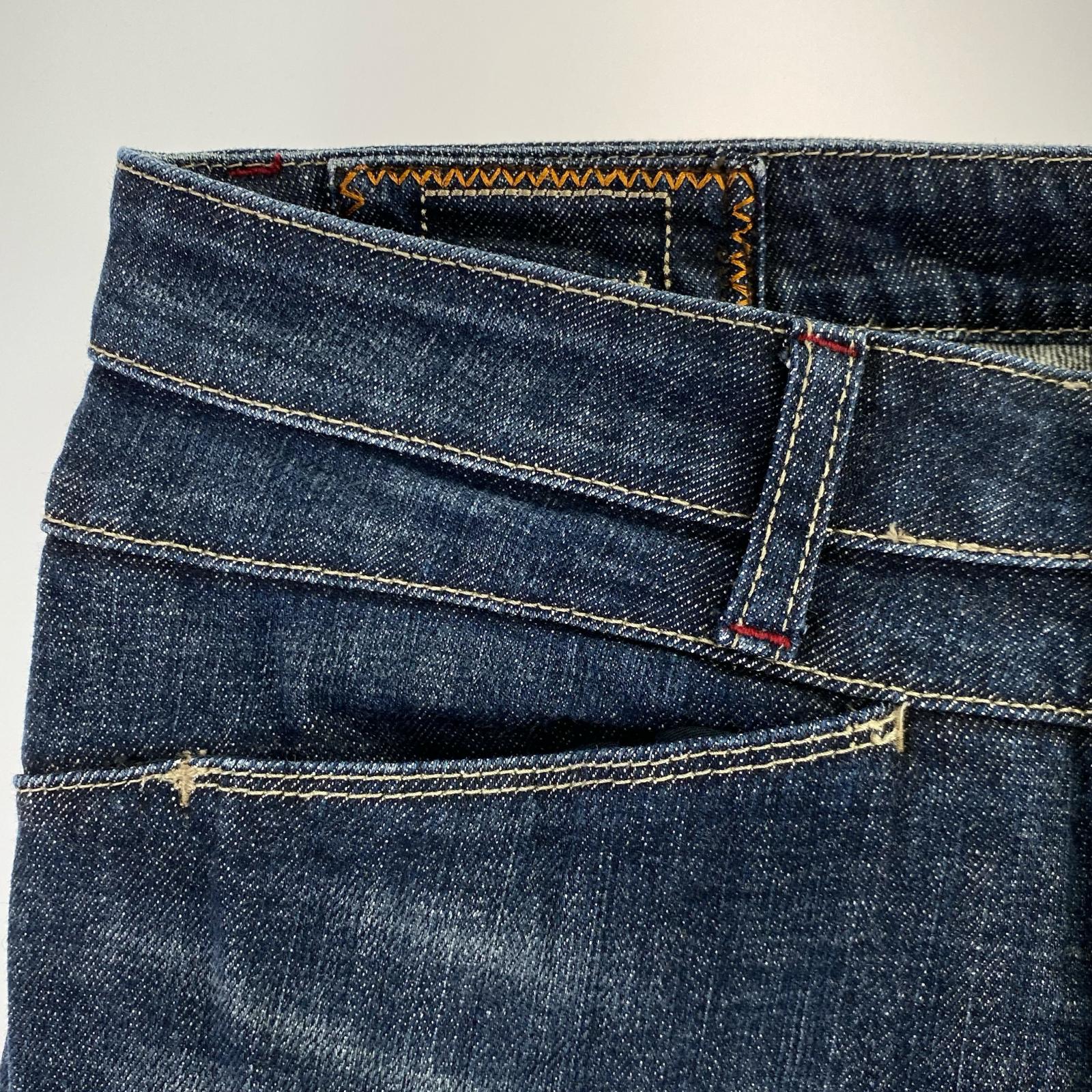 デニムパンツ 立体裁断 フレアデニム L ブルー