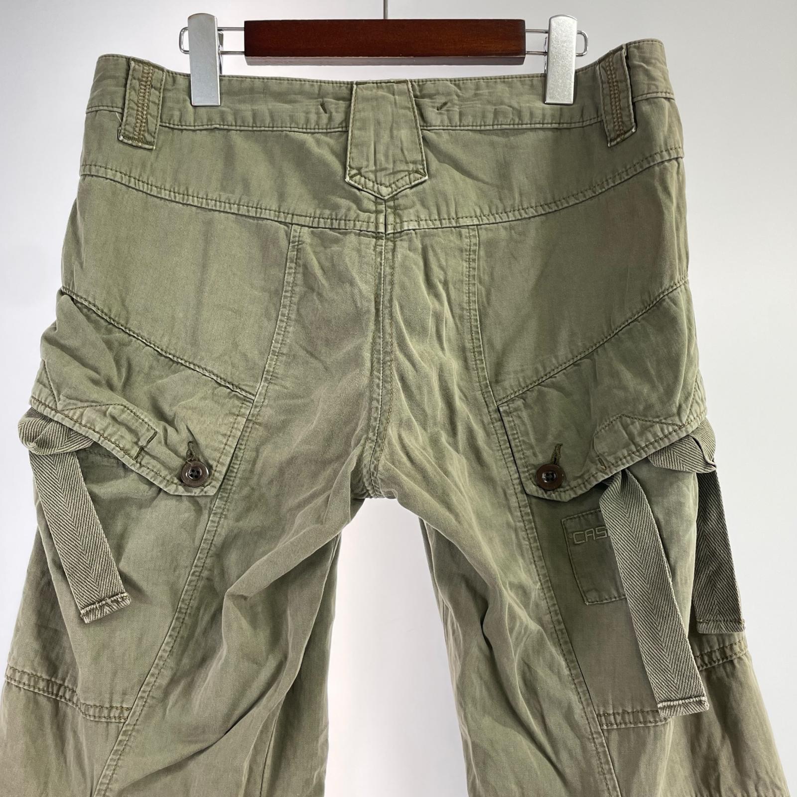 パンツ 立体裁断 カーゴパンツ カーキ M カーキ