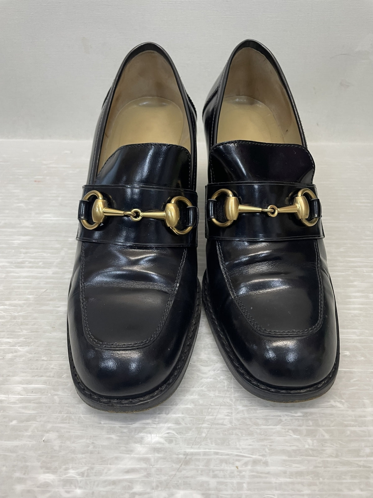 GUCCI ホースビット ヒールローファー 6 1/2 黒
