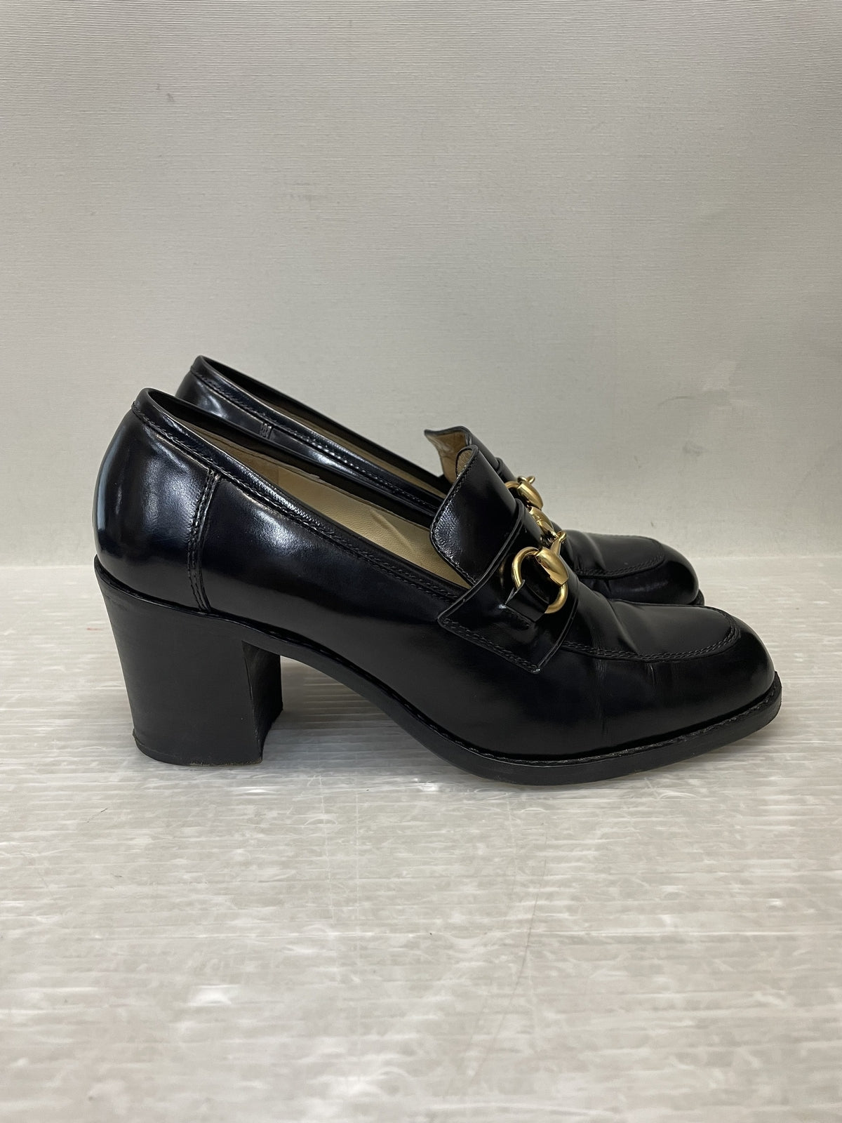 GUCCI ホースビット ヒールローファー 6 1/2 黒