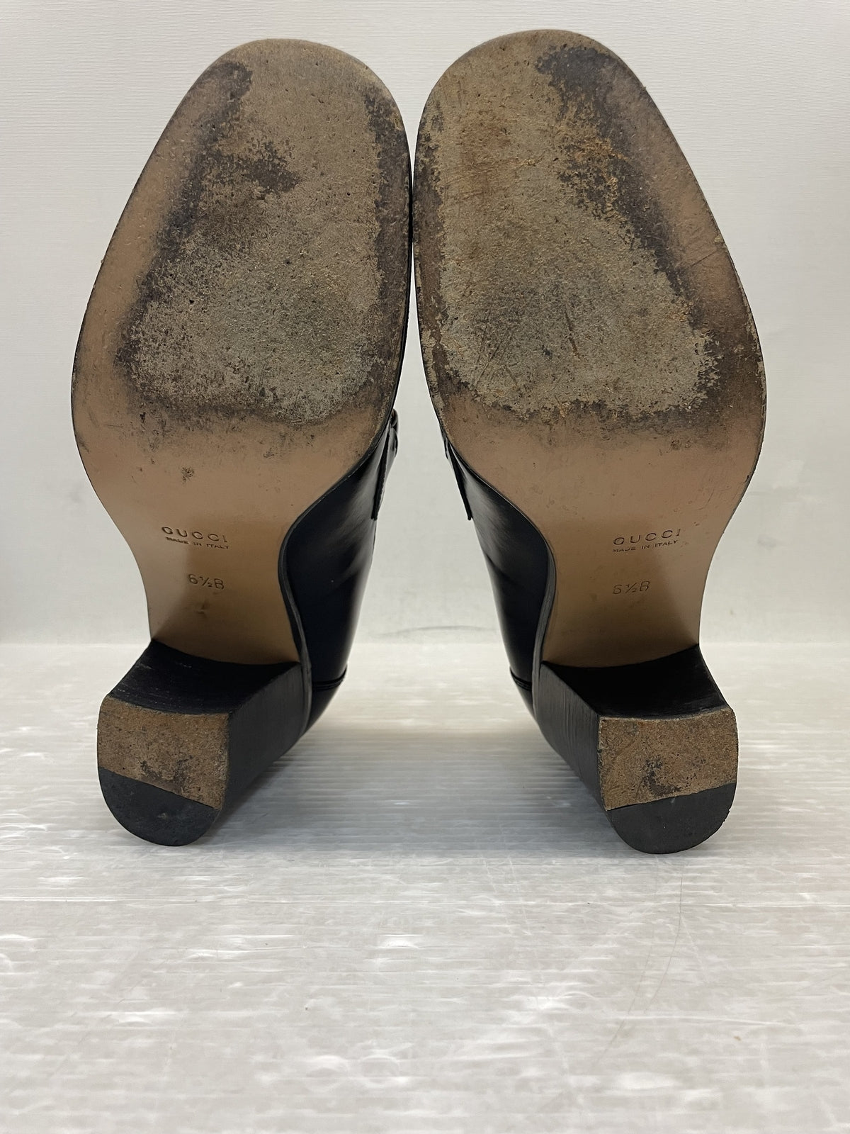 GUCCI ホースビット ヒールローファー 6 1/2 黒