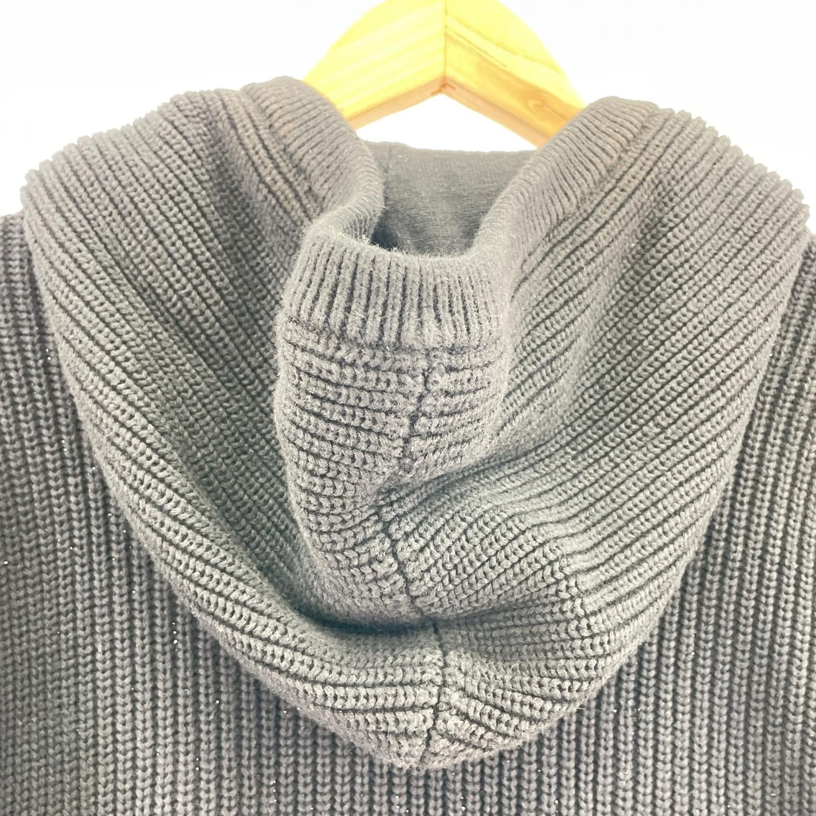 ニット コットンニットフーディ 黒 XL LL ブラック