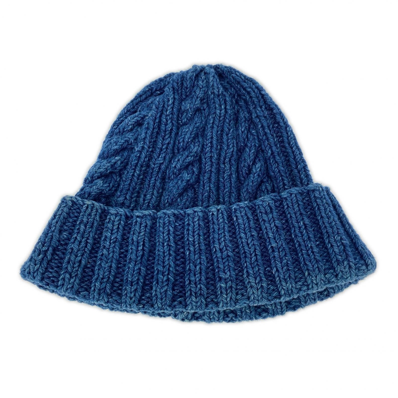 ニットキャップ DENIM YARN COTTON KNIT ブルー