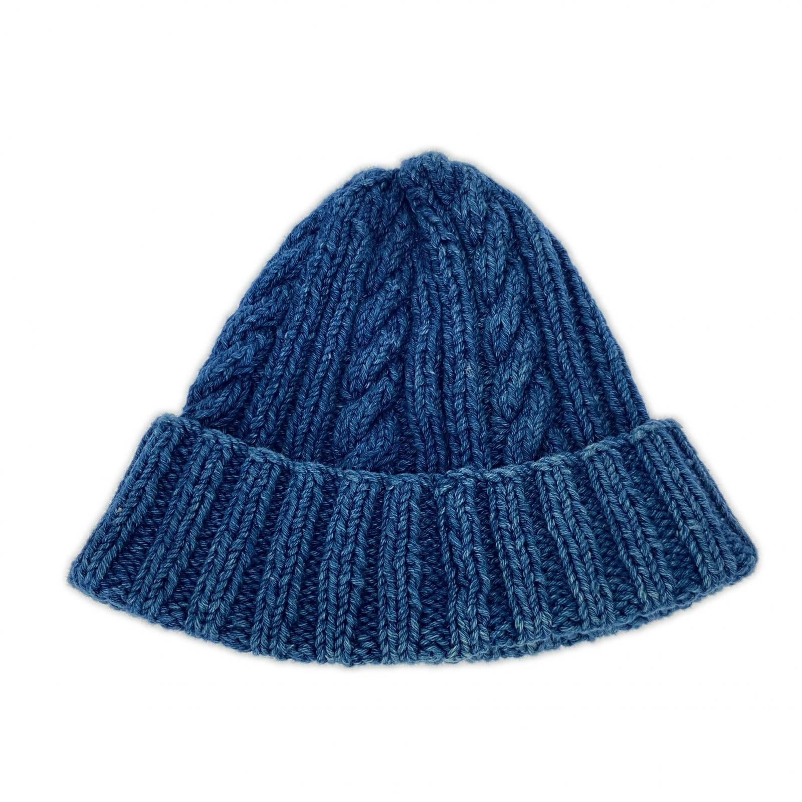 ニットキャップ DENIM YARN COTTON KNIT ブルー