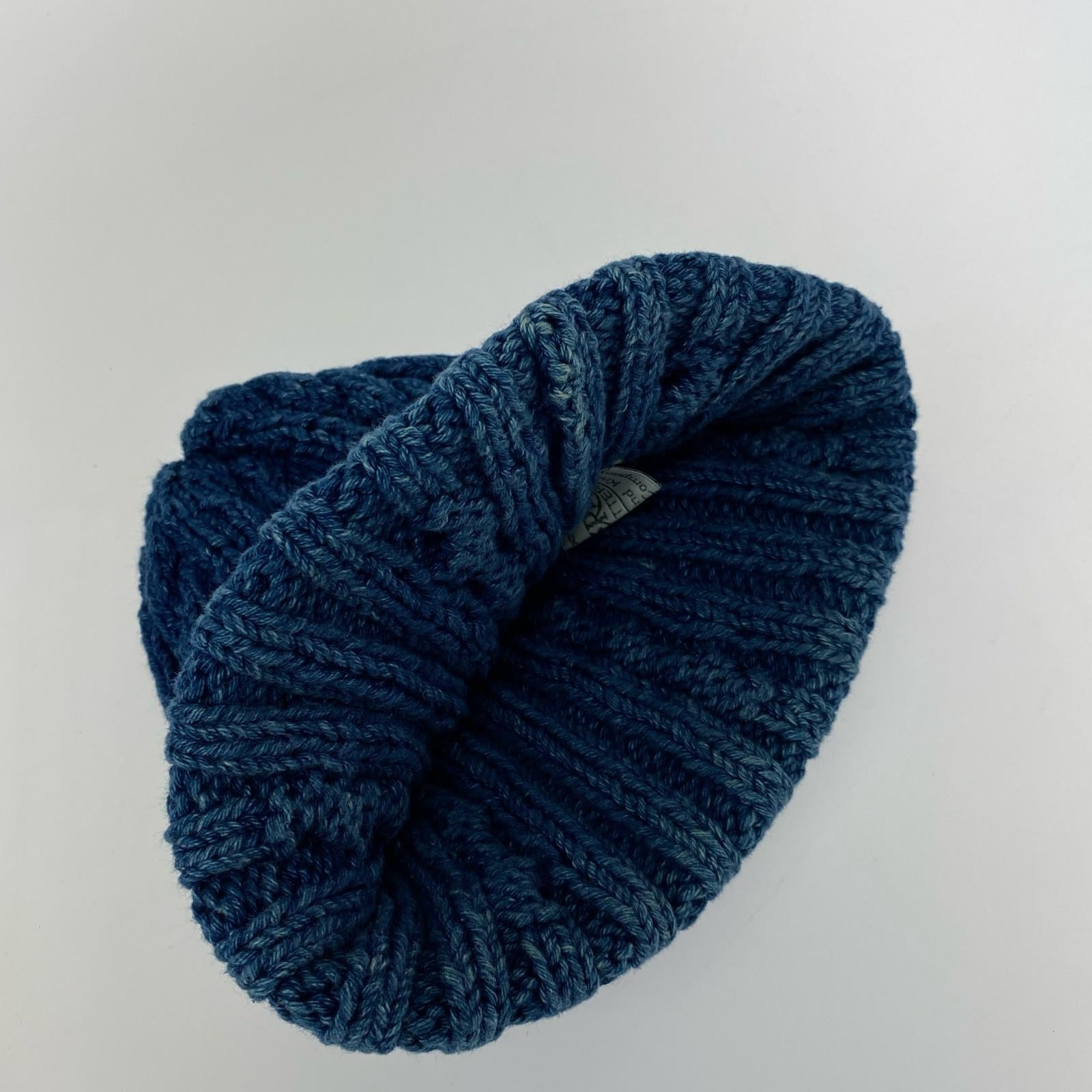 ニットキャップ DENIM YARN COTTON KNIT ブルー