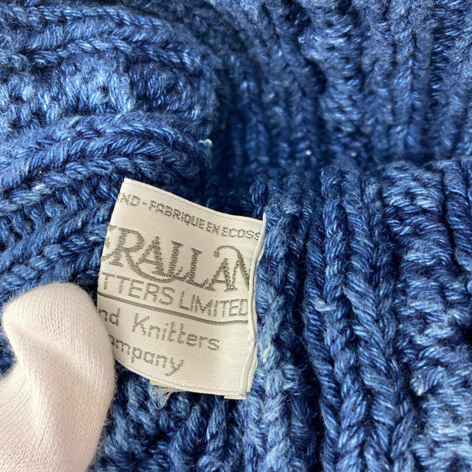 ニットキャップ DENIM YARN COTTON KNIT ブルー