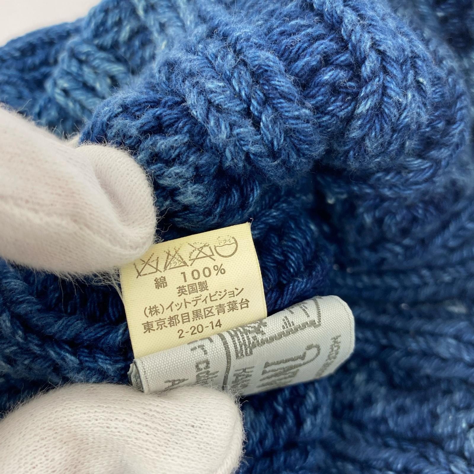 ニットキャップ DENIM YARN COTTON KNIT ブルー