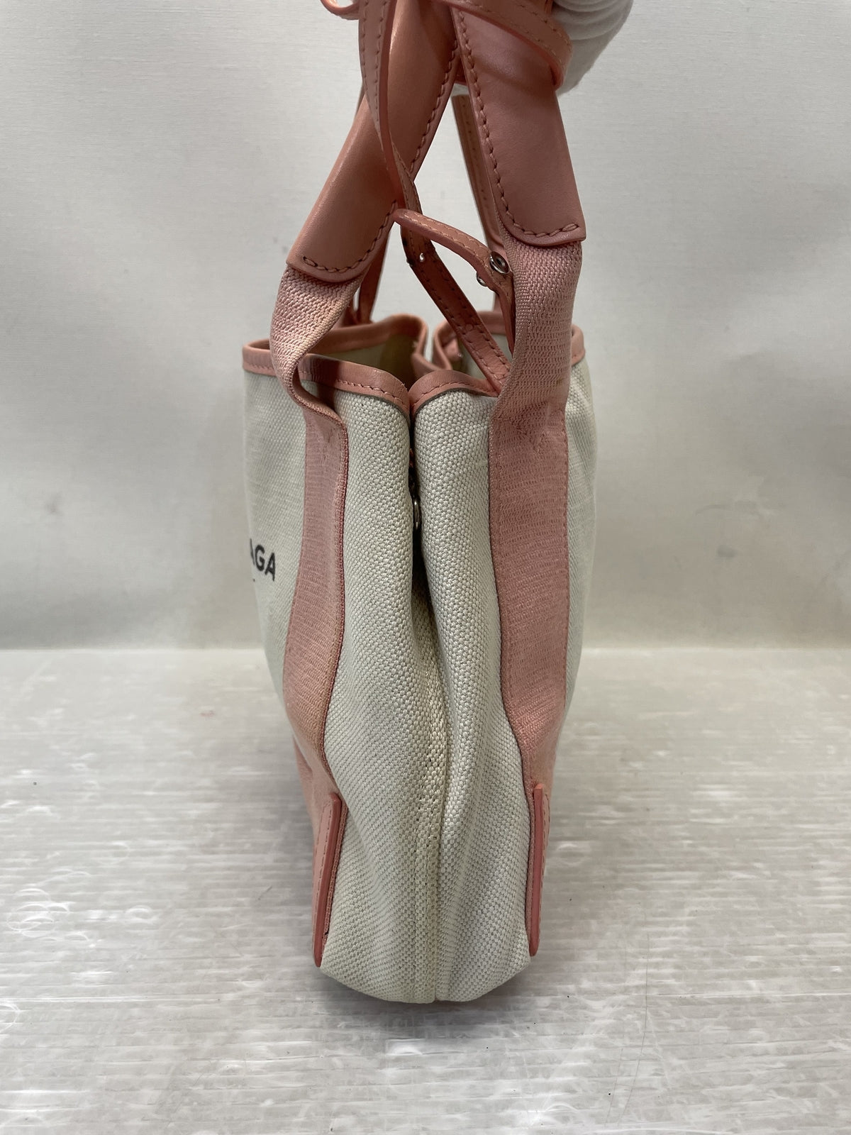 BALENCIAGA ネイビーカバスXS 2wayショルダーバッグ ライトピンク