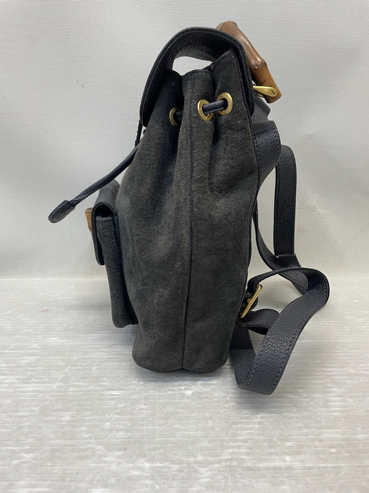 OLD GUCCI バンブー スウェードミニリュック 黒