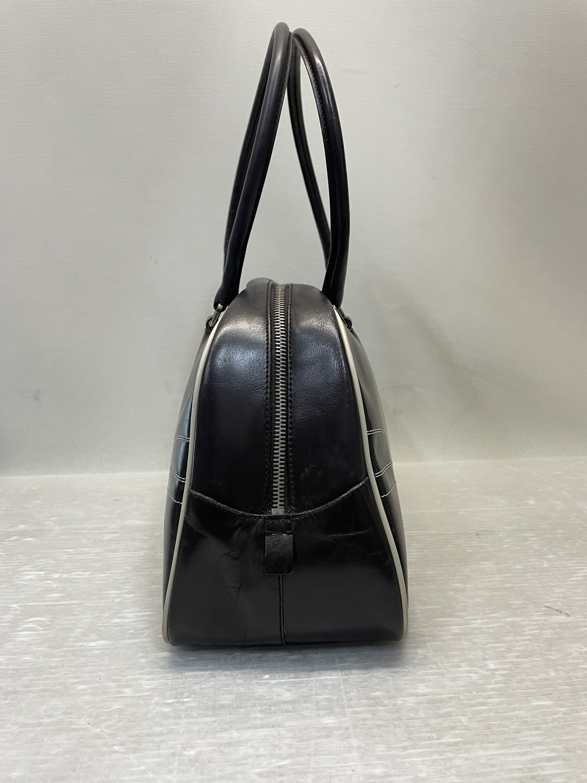 PRADA レザーボーリングバッグ 茶