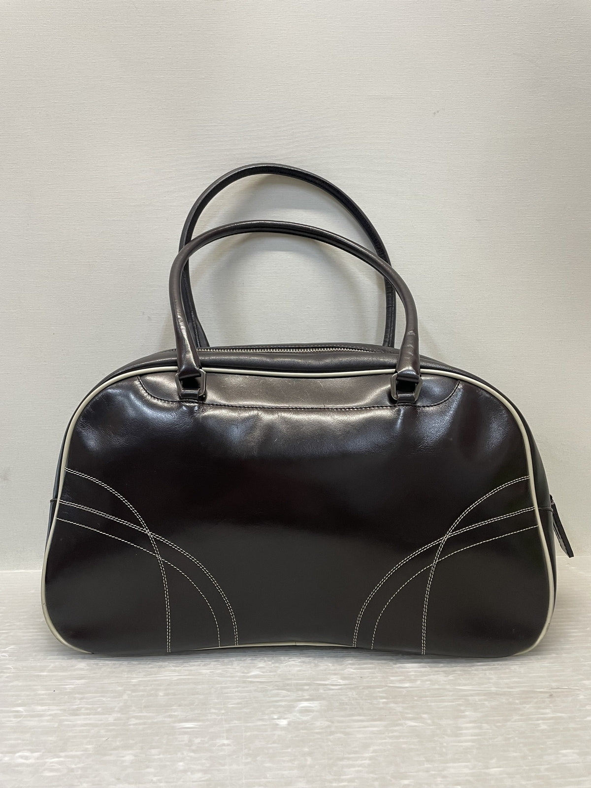 PRADA レザーボーリングバッグ 茶