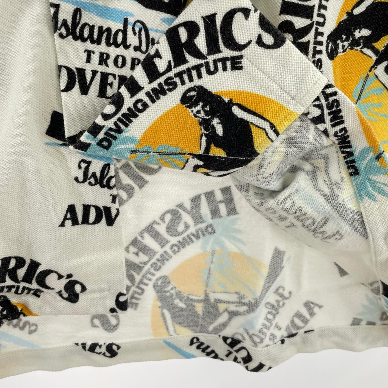半袖シャツ ISLAND DREAMS柄 アロハシャツ (M) M ホワイト
