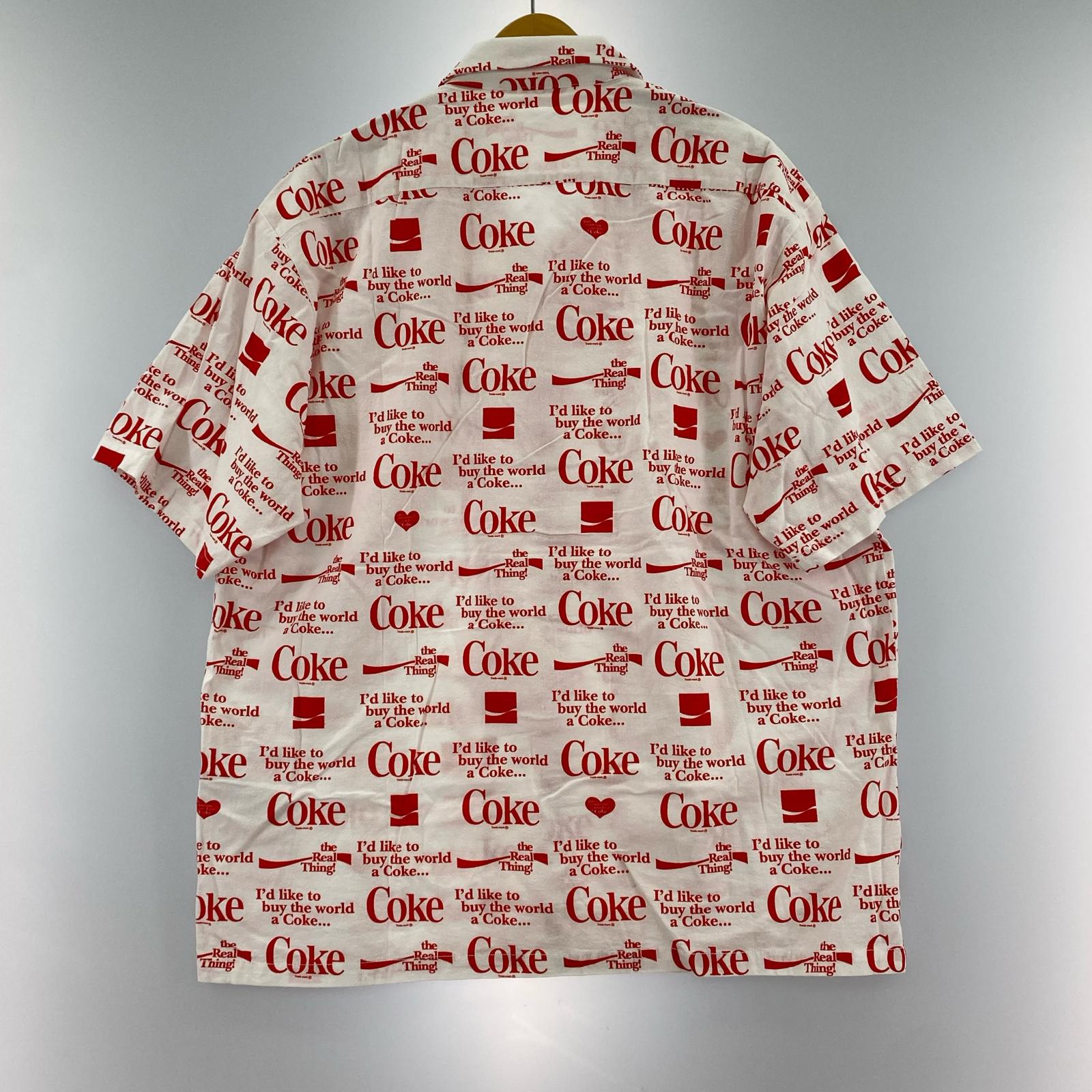 半袖シャツ コカコーラ コラボ オープンカラーシャツ 2XL ホワイト