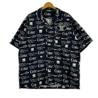 半袖シャツ コカコーラ コラボ オープンカラーシャツ 2XL ブラック