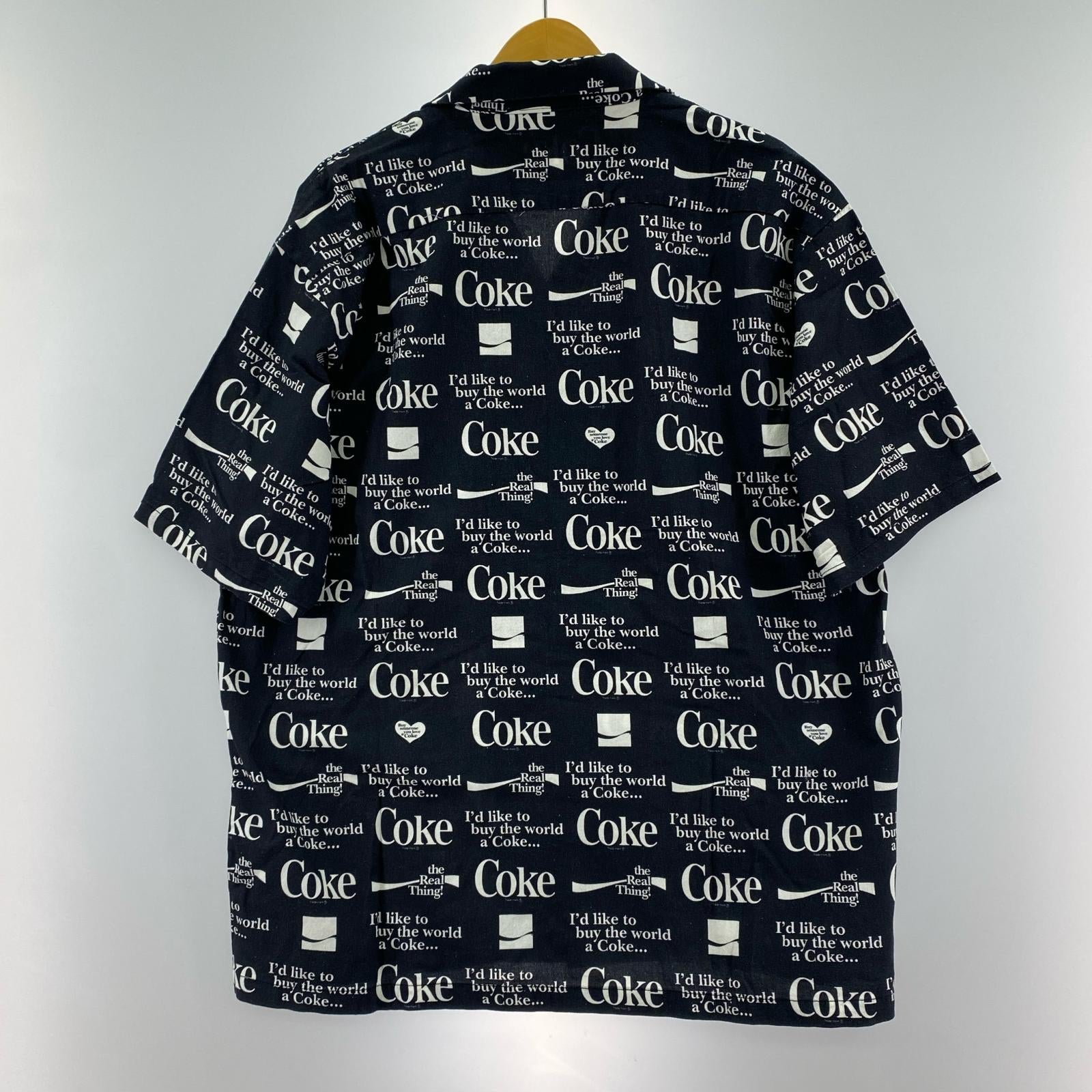 半袖シャツ コカコーラ コラボ オープンカラーシャツ 2XL ブラック