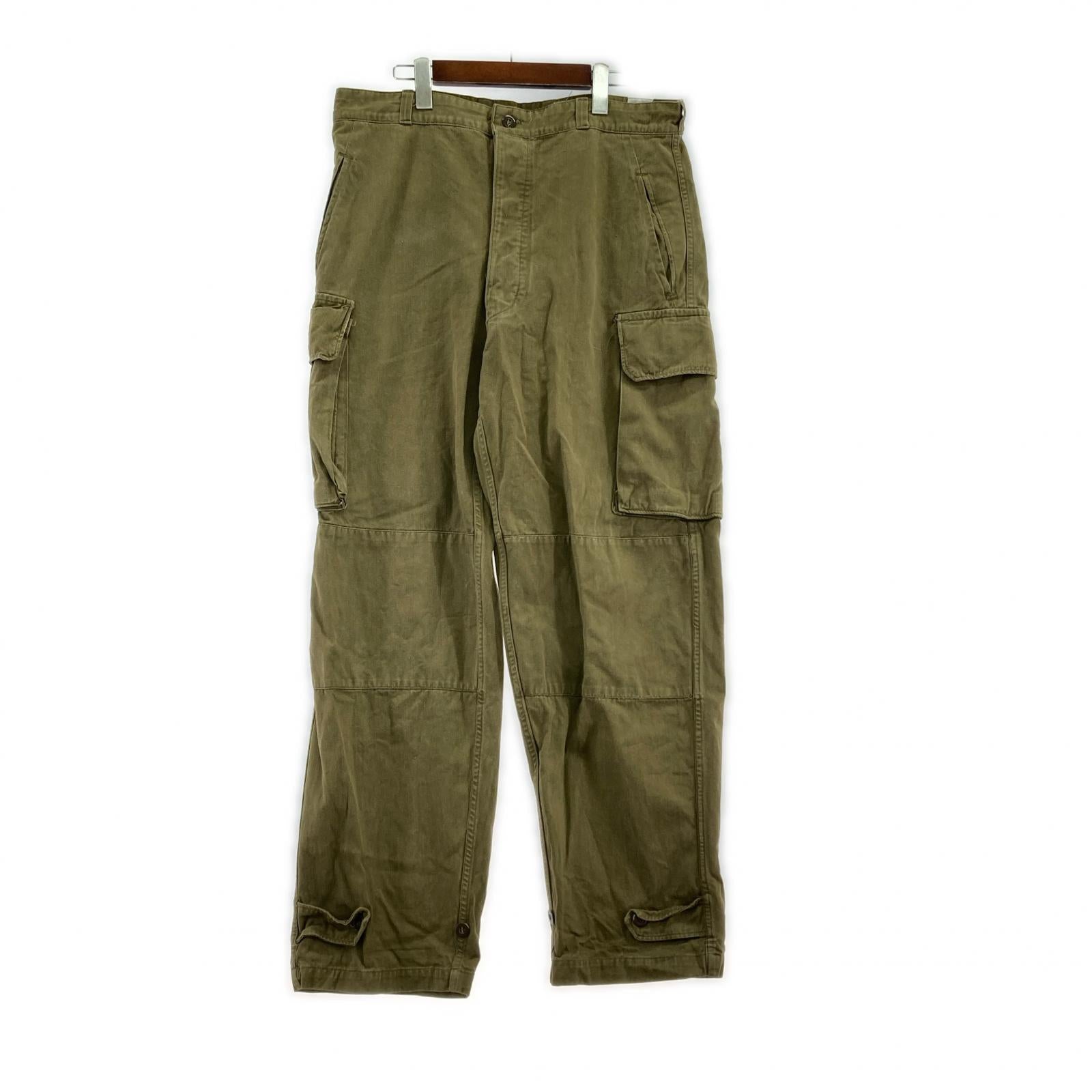 パンツ FRENCH ARMY 60s M-47 後期 HBT カーゴパンツ 35 カーキ