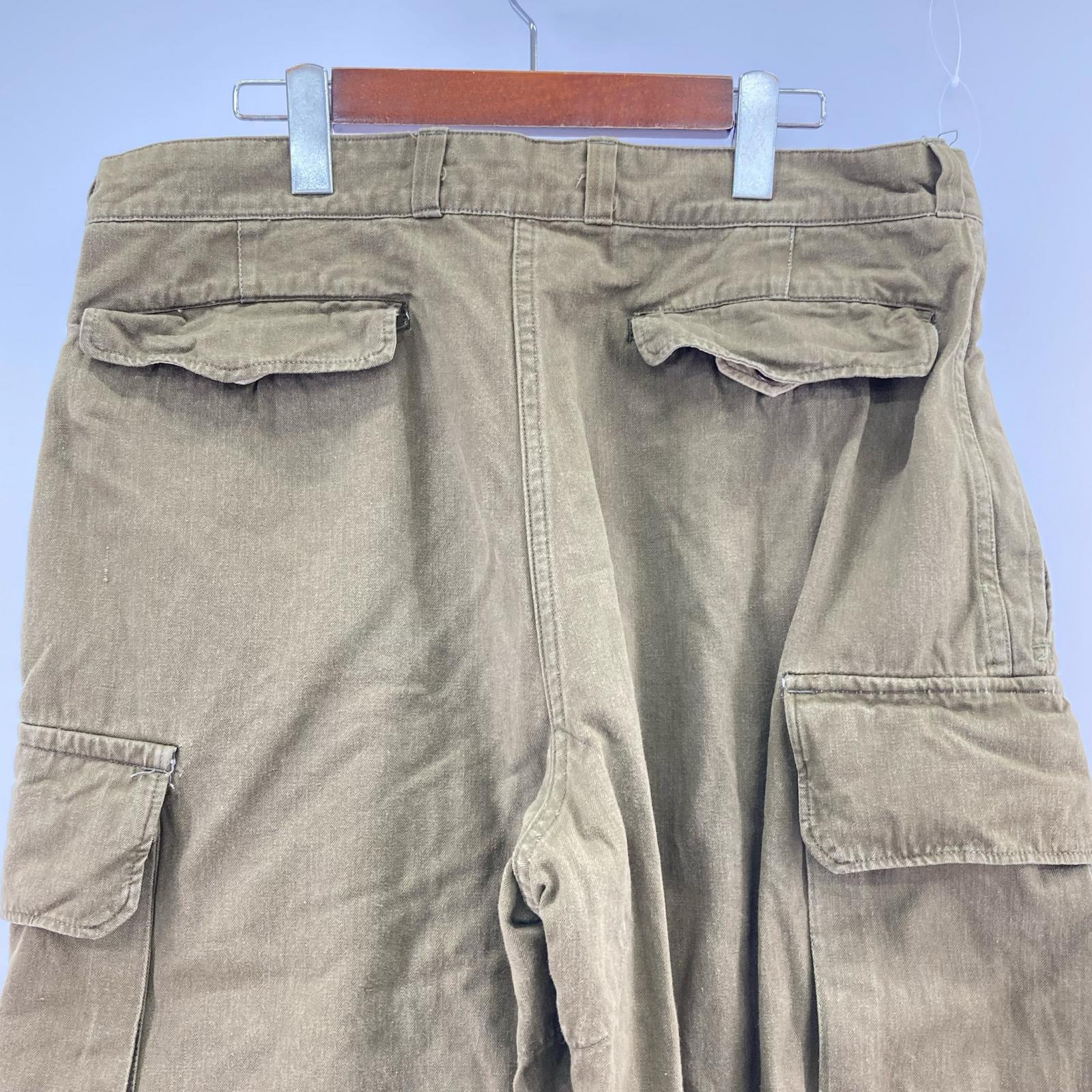 パンツ FRENCH ARMY 60s M-47 後期 HBT カーゴパンツ 35 カーキ