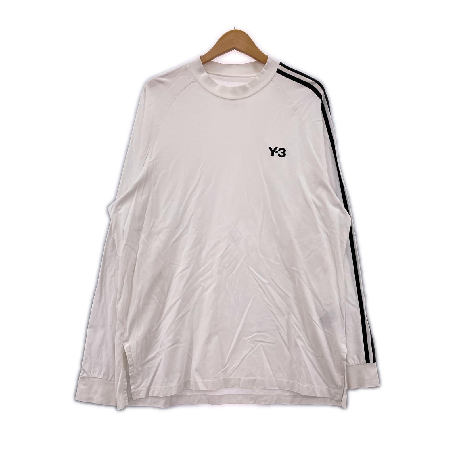 長袖Tシャツ 3ライン 白 M ホワイト