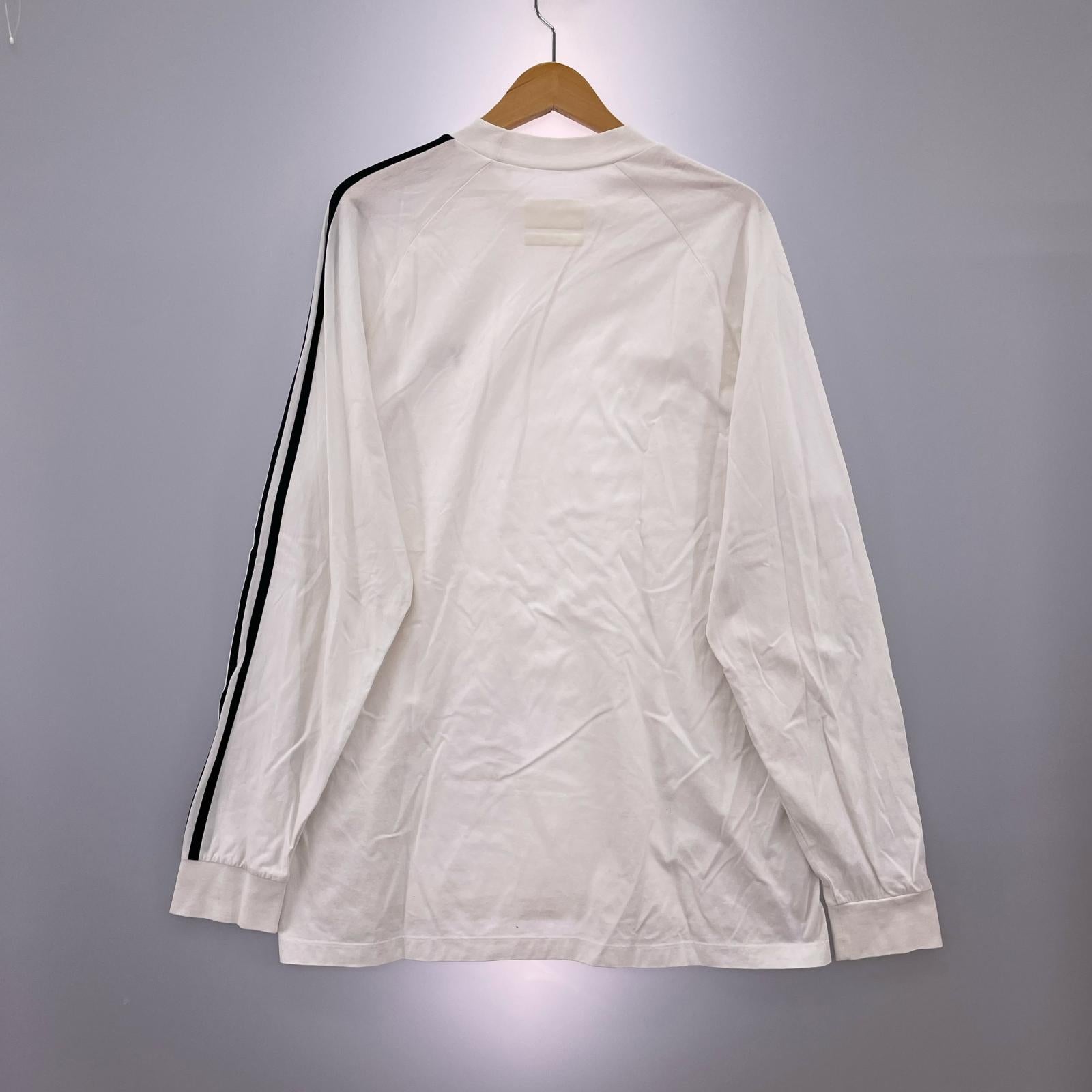 長袖Tシャツ 3ライン 白 M ホワイト