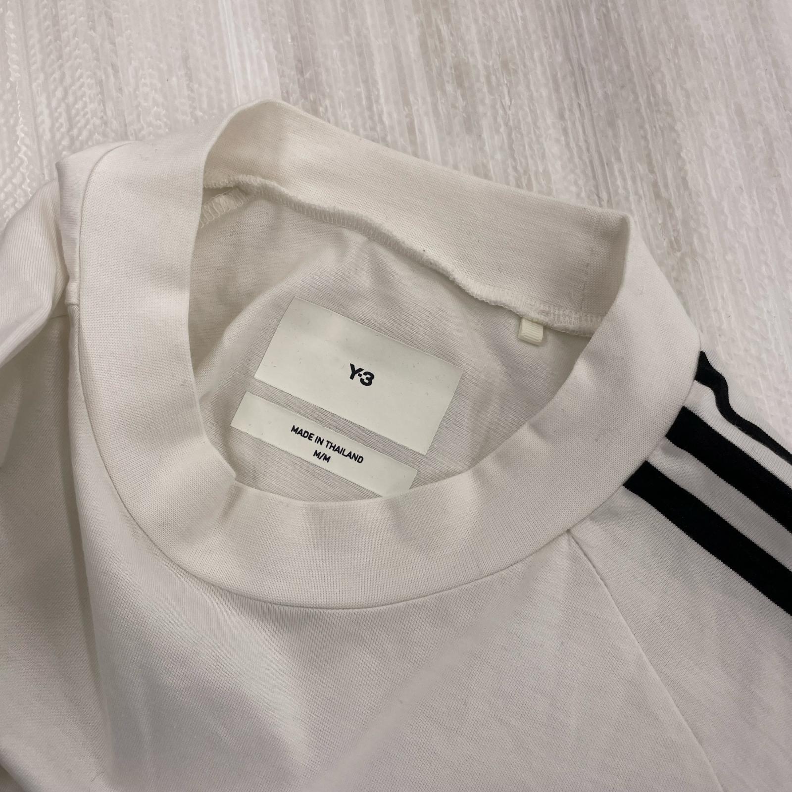 長袖Tシャツ 3ライン 白 M ホワイト