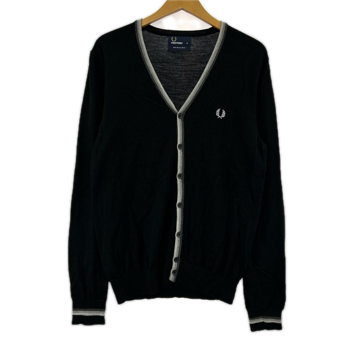 カーディガン Tipped Pique Texture Cardigan (M) M